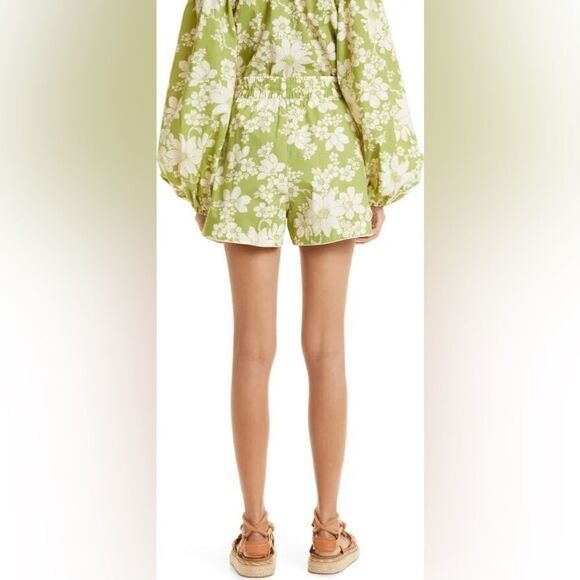 Alemais NWT Leisa Shorts in Organic Cotton in Green Floral Print Size 4 - Picture 4 of 14